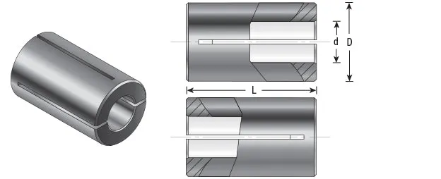 High Precision Router Collet Reducer | 3⁄4 Overall Dia x 8mm Inner Dia x 1 1⁄4" Long | RB-135 | 738685551356