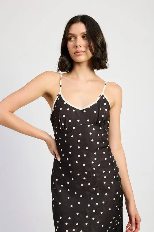 Hot Girl Dotti Chic Polka Dot Midi Dress In Black