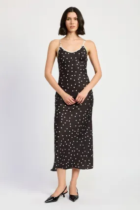 Hot Girl Dotti Chic Polka Dot Midi Dress In Black