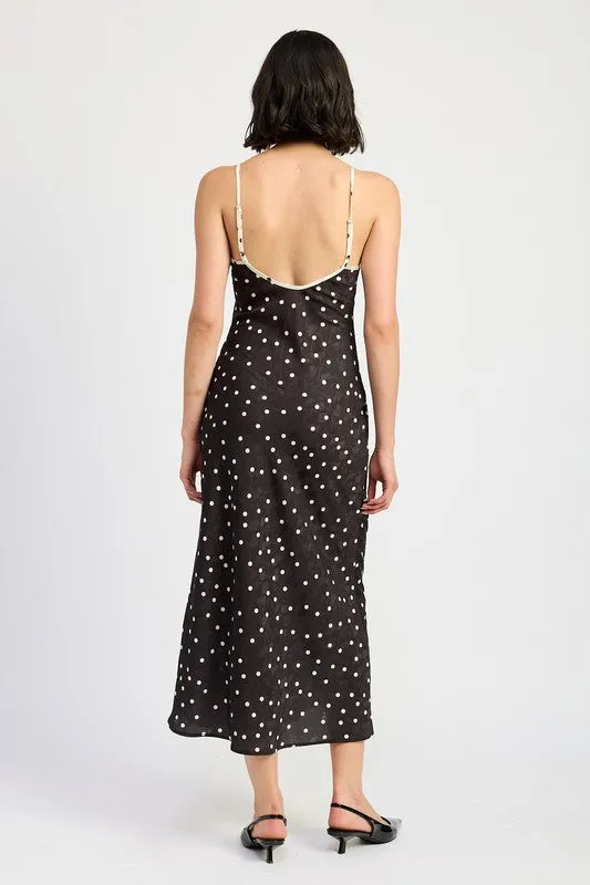 Hot Girl Dotti Chic Polka Dot Midi Dress In Black