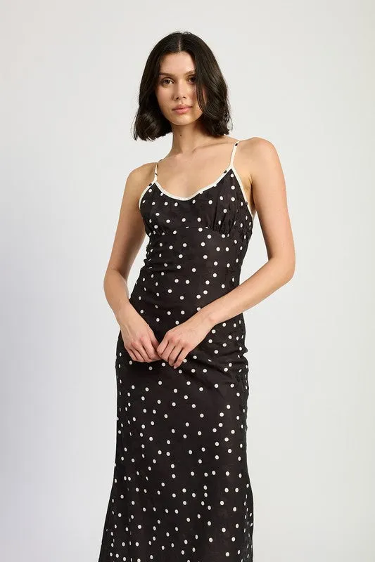 Hot Girl Dotti Chic Polka Dot Midi Dress In Black