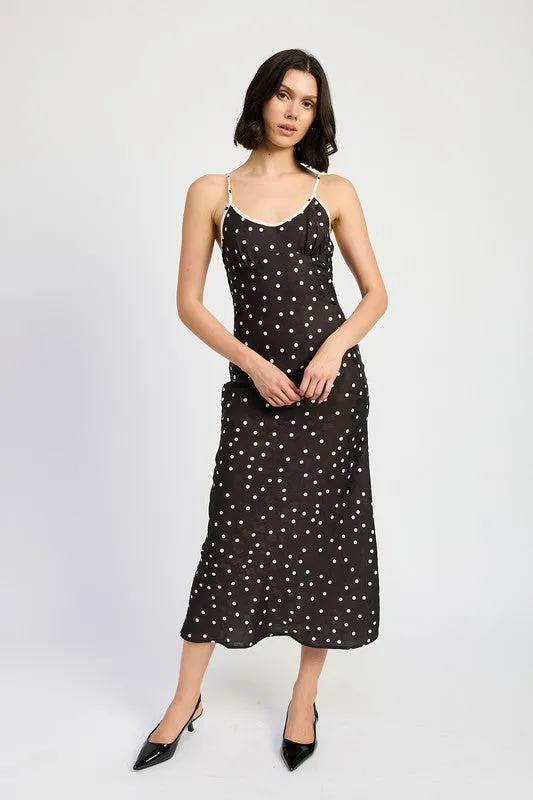 Hot Girl Dotti Chic Polka Dot Midi Dress In Black