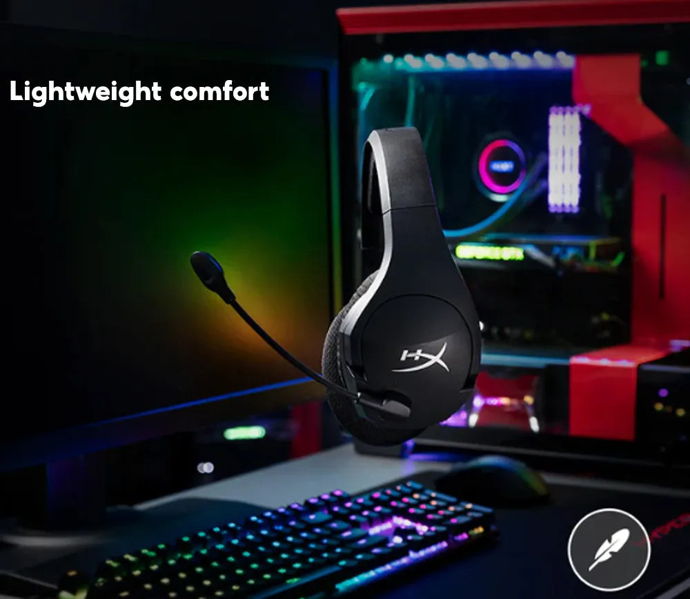 HyperX Cloud Stinger Core Wired / Wireless Gaming Headset   DTS X 7.1 | 2.4GHz Wireless | Durable Steel Sliders - Black