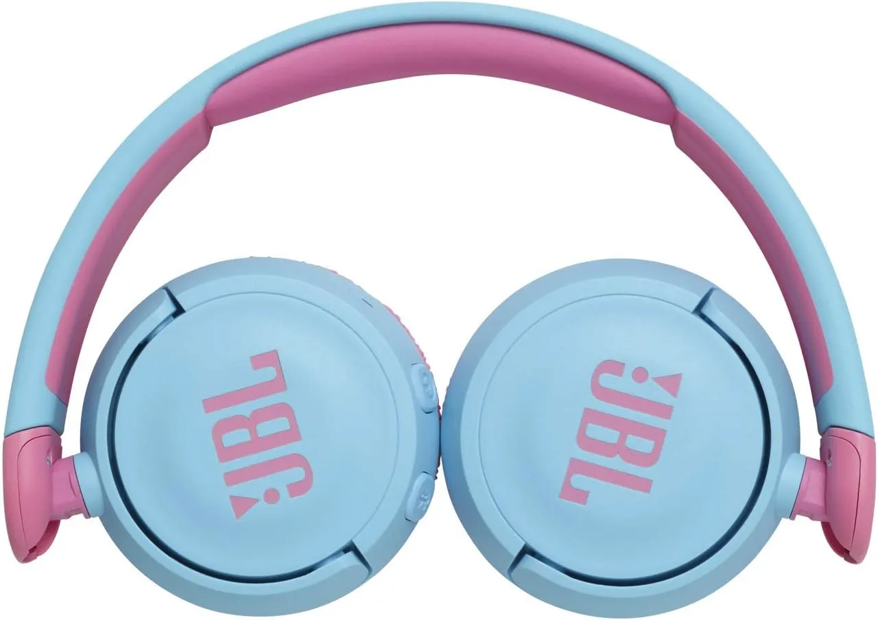 JBL Jr 310BT Kids Wireless Over-Ear Headphones - Bluetooth, Built-In Mic, Blue/Pink