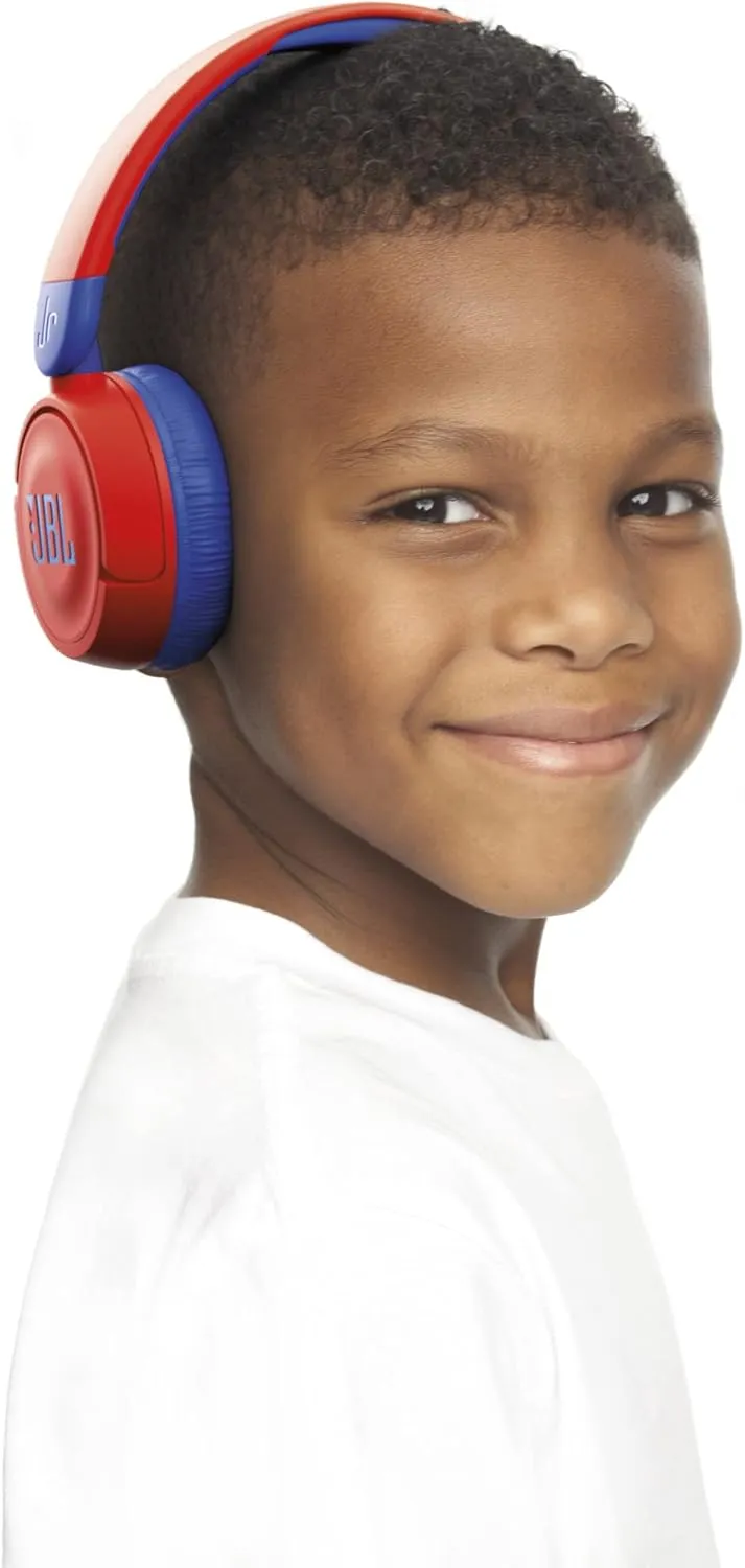 JBL Jr 310BT Kids Wireless Over-Ear Headphones - Bluetooth, Built-In Mic, Blue/Pink