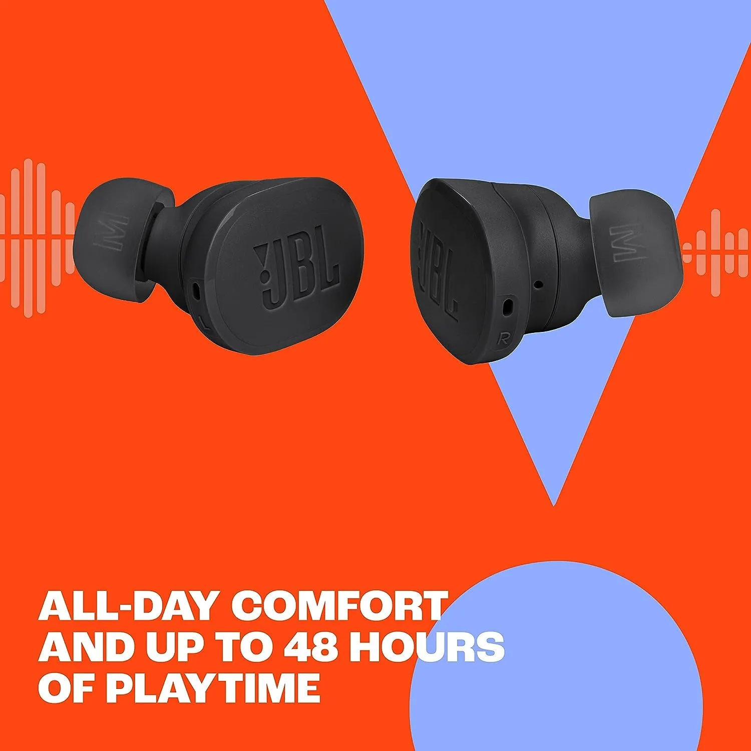 JBL Tune Buds - True Wireless Noise Cancelling Earbuds,  Pure Bass Sound, Bluetooth 5.3, 4-Mic Technology for Crisp, Clear Calls, up to 48 Hours of Battery Life, Water and Dust Resistant (Blue)