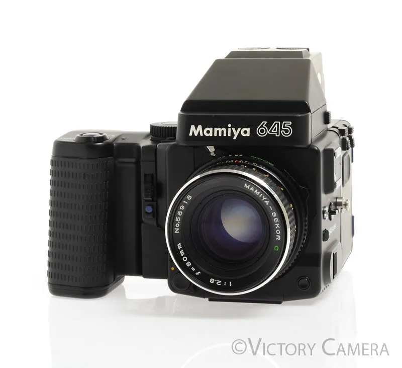 Mamiya 645 Super Medium Format Film Camera w/ AE Prism Finder 80mm Lens Winder