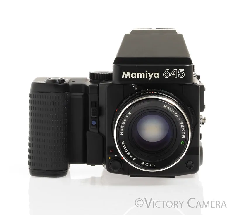 Mamiya 645 Super Medium Format Film Camera w/ AE Prism Finder 80mm Lens Winder