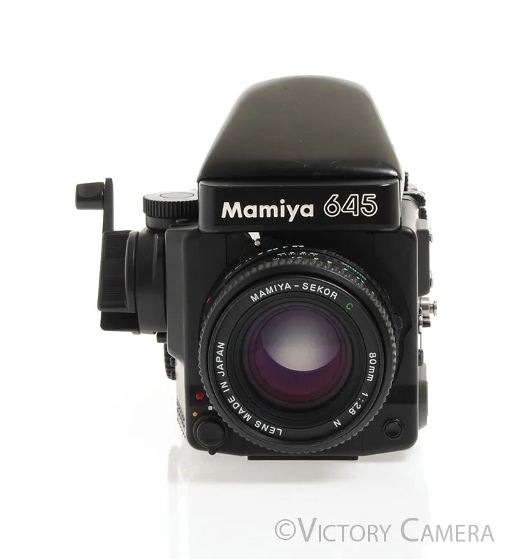 Mamiya 645 Super Medium Format Film Camera w/ Prism Finder 80mm Lens Winder