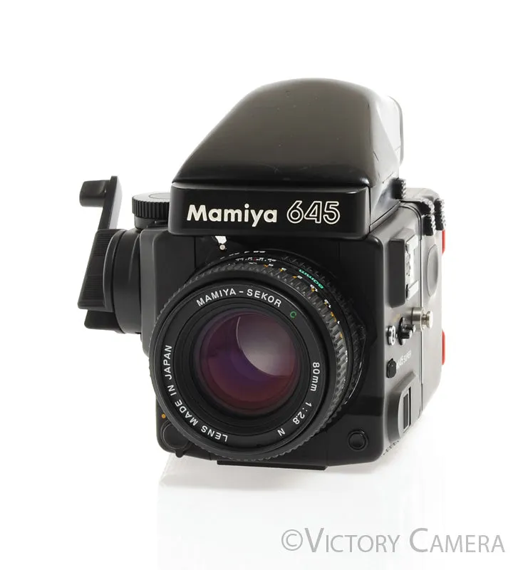 Mamiya 645 Super Medium Format Film Camera w/ Prism Finder 80mm Lens Winder