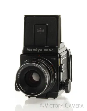 Mamiya RB67 Pro-S Camera w/ 90mm f3.8 Lens 120 Back WLVF -Clean, New Seals -