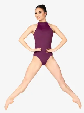 Mariia | Children's Open Back Halter Leotard | Plum