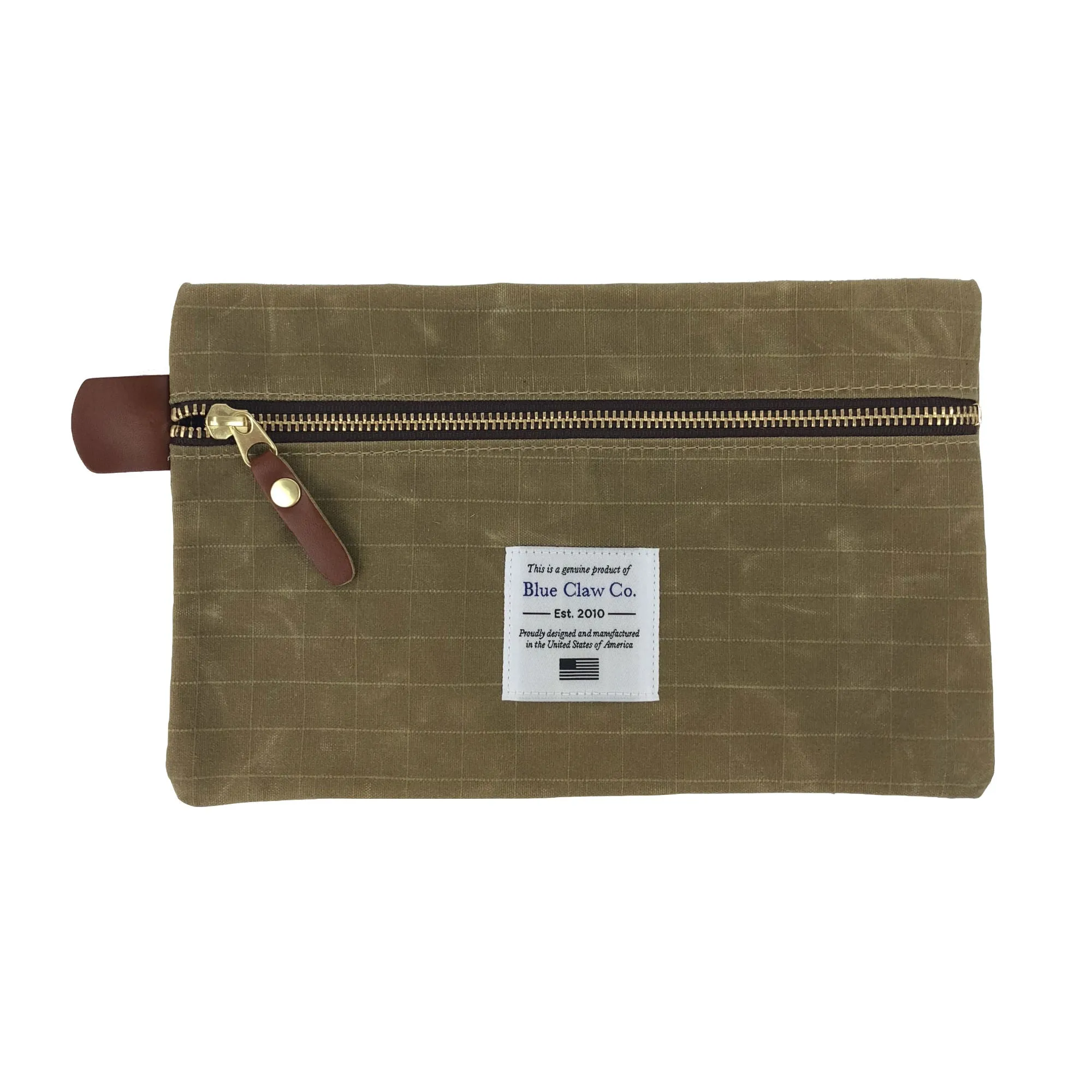 Menara Gridwax Zip Pouch, Tan