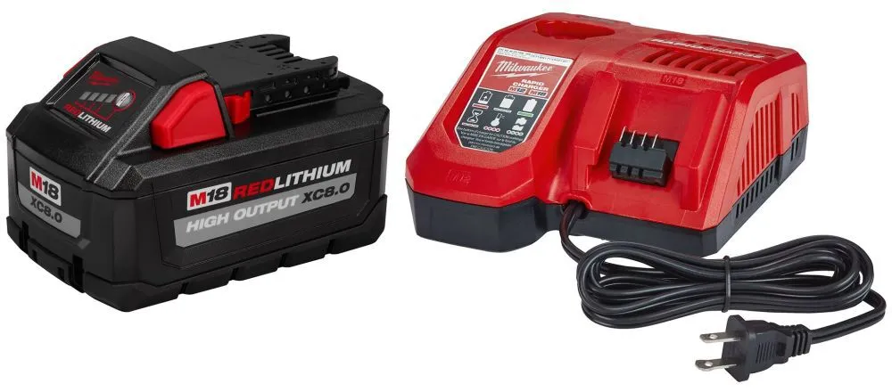 Milwaukee 48-59-1880 M18 REDLITHIUM HIGH OUTPUT XC8.0 Starter Kit