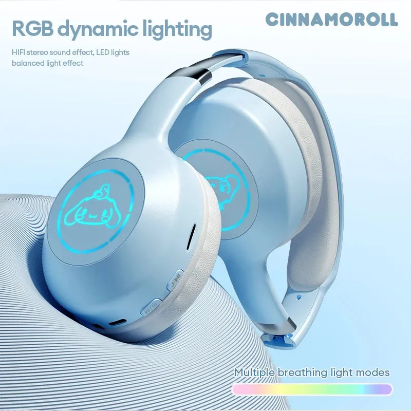 Miniso  EM-368 Bluetooth 5.2 Headphone Stereo Sound Wireless Earphones with RGB Light Headsets Kuromi Melody Hello Kitty