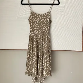 Mocha Leopard Open Back Dress