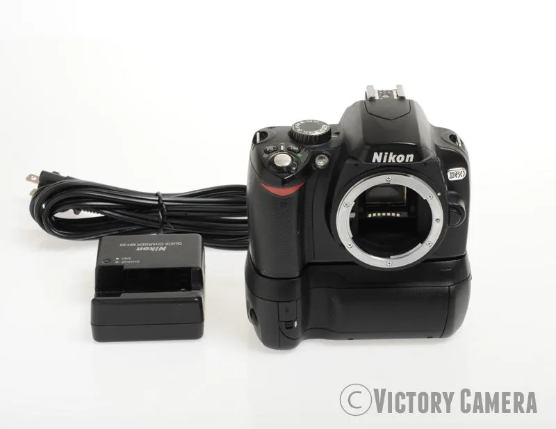 Nikon D60 10.2MP Digital SLR Digital Camera Body w/ Grip ~Low Shutter Count-