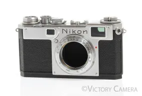 Nikon S2 Chrome 35mm Rangefinder Camera Body (only) -As is, Parts/Repair-