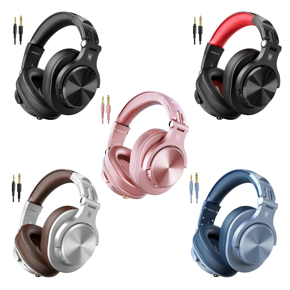 OneOdio A70 Wired & Wireless Bluetooth 5.0 Headphones with Hi-Res Audio, 72 Hours of Playback, Over-Ear Foldable & Comfortable Design, and 6.35mm & 3.5mm Jack for Music Playing, Professional DJI, and Gaming