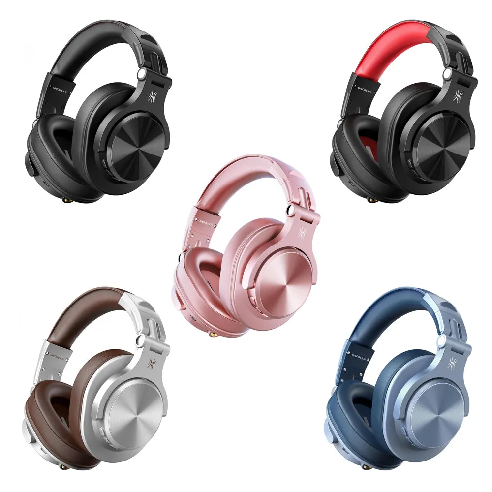 OneOdio A70 Wired & Wireless Bluetooth 5.0 Headphones with Hi-Res Audio, 72 Hours of Playback, Over-Ear Foldable & Comfortable Design, and 6.35mm & 3.5mm Jack for Music Playing, Professional DJI, and Gaming