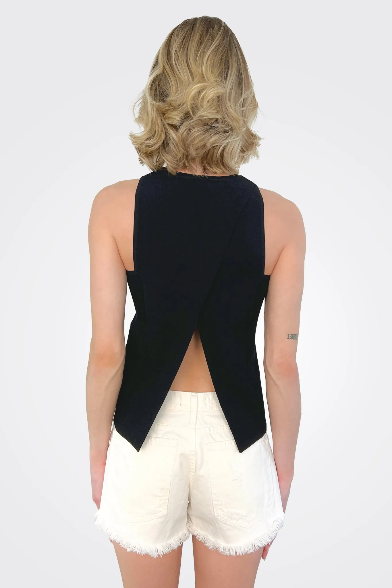 Open Back Halter - Black