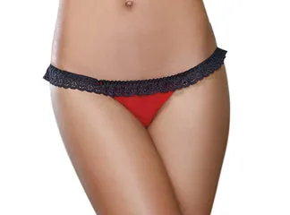 Open Back Panty Large RedBlack