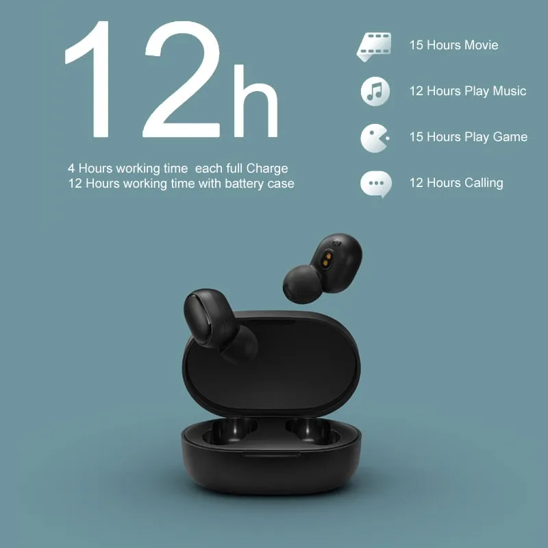 Original Xiaomi Redmi Airdots Xiaomi Wireless earphone Voice control Bluetooth 5.0 Noise reduction Tap Control