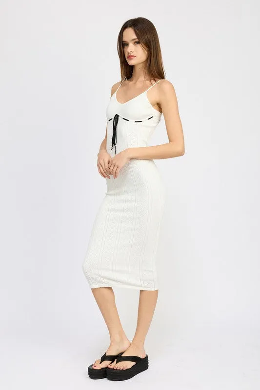 POINTELLE RIB SLEEVELESS DRESS