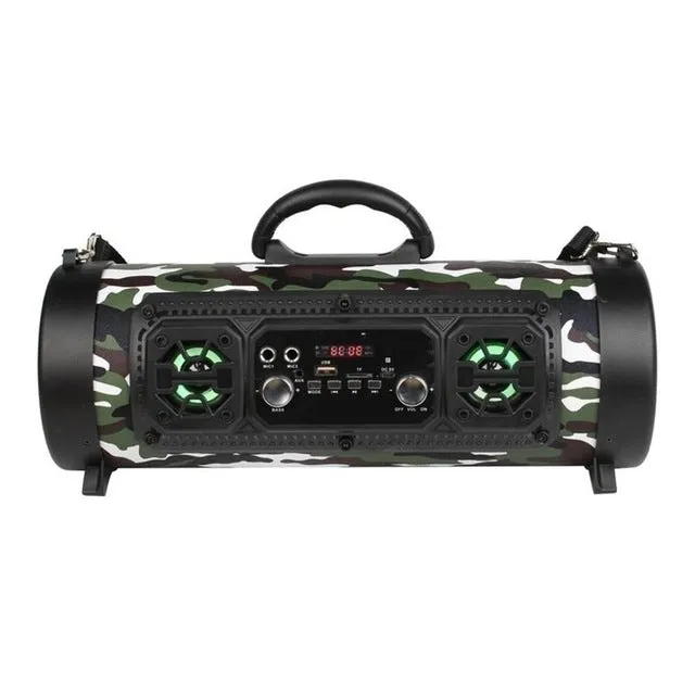 Portable Outdoor Bluetooth Speaker Wireless Multifunctional Bass Surround LED Speaker with Mic Support