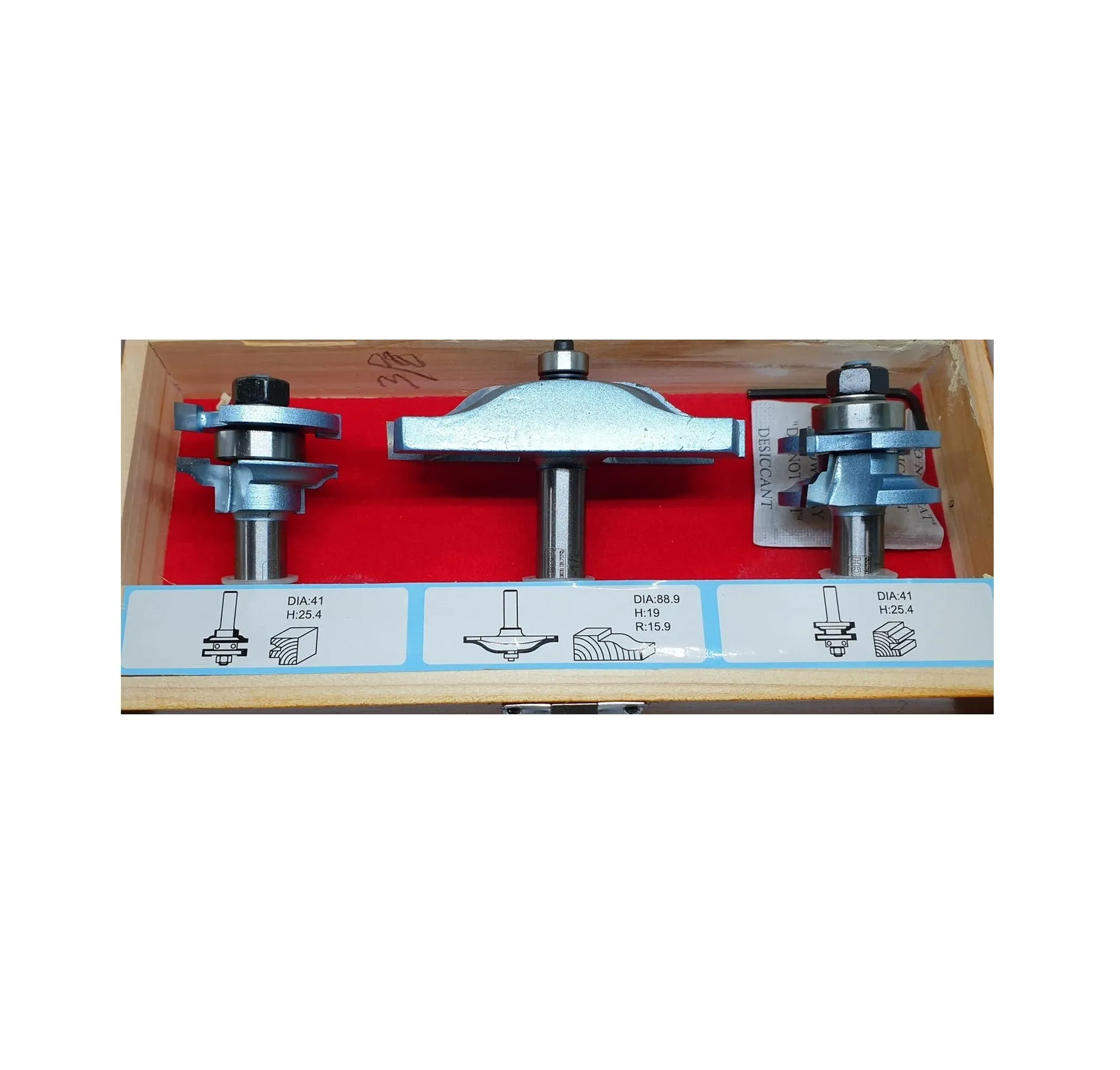 Pro-Tech | Router Bit Set Rail & Stile c/w Ogee Panel 3Pc 1/2" Shank