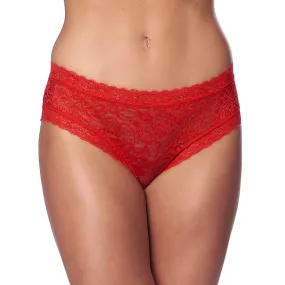 Romantic Open Back Briefs Red