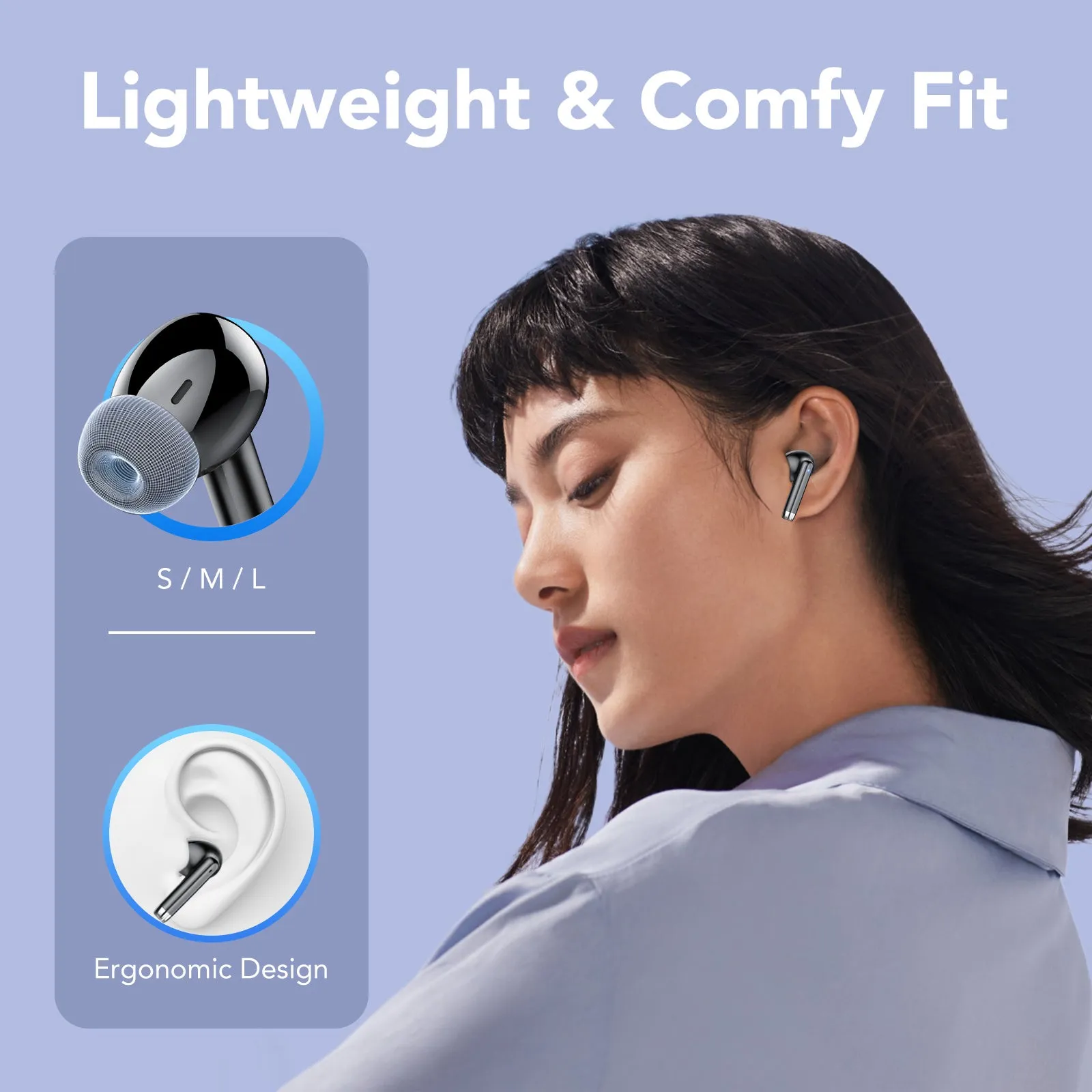 S25 Wireless Earbuds - Advanced Noise Cancellation, LED Power Display, Immersive Stereo Bass, Crystal-Clear Calls - Portable Charging Case, Sweat-Resistant for Sports and Workout