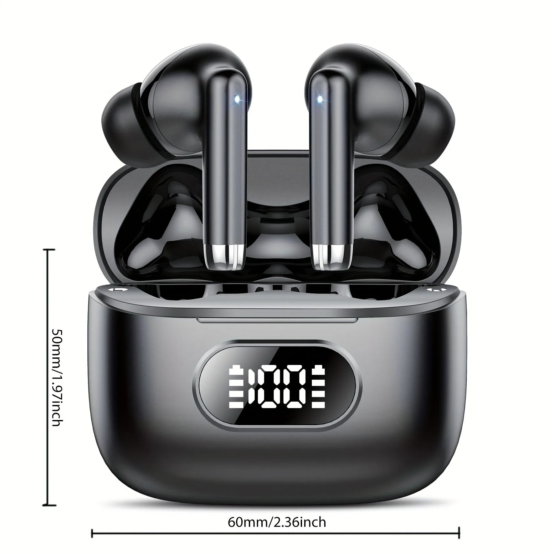 S25 Wireless Earbuds - Advanced Noise Cancellation, LED Power Display, Immersive Stereo Bass, Crystal-Clear Calls - Portable Charging Case, Sweat-Resistant for Sports and Workout