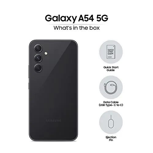 Samsung Galaxy A54 5G (Awesome Graphite, 8GB, 128GB Storage) | 50 MP No Shake Cam (OIS) | IP67 | Gorilla Glass 5 | Voice Focus | Without Charger