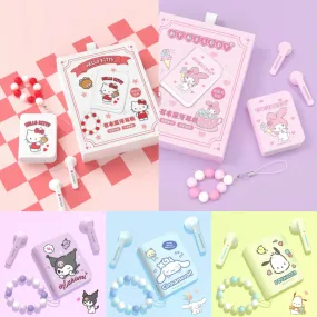 Sanrio Book Style TWS Bluetooth Earphones | Hello Kitty My Melody Kuromi Cinnamoroll Pochacco