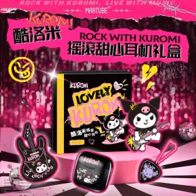 Sanrio Rock with Kuromi Bluetooth Earphones - Black & Pink