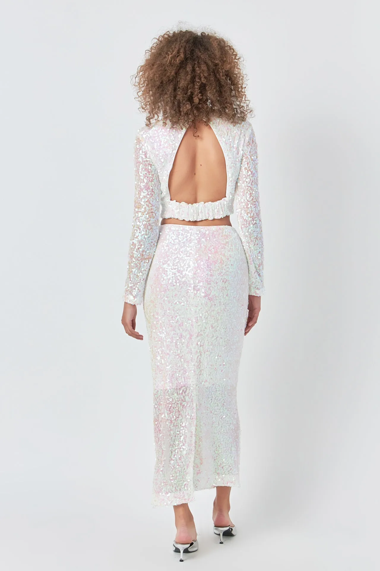 Sequins Open Back Top