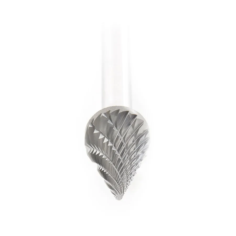 SM Burrs Pointed Cone Double Cut Burr Bit | 1⁄2 Dia x 7⁄8 x 1⁄4 Shank | BURS-228 | 738685228005