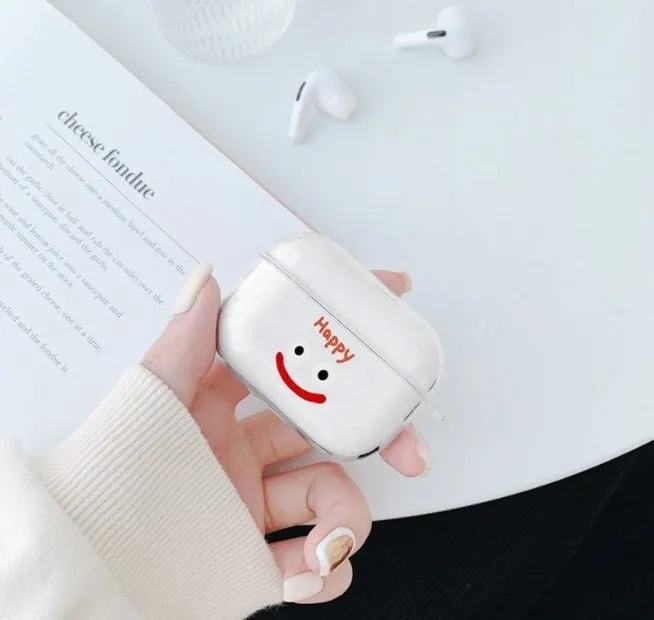 Smiley Face AirPods Case - Cute Protective Cover for AirPods 1, 2 & Pro (1st Gen) - Charming Earbud Accessory