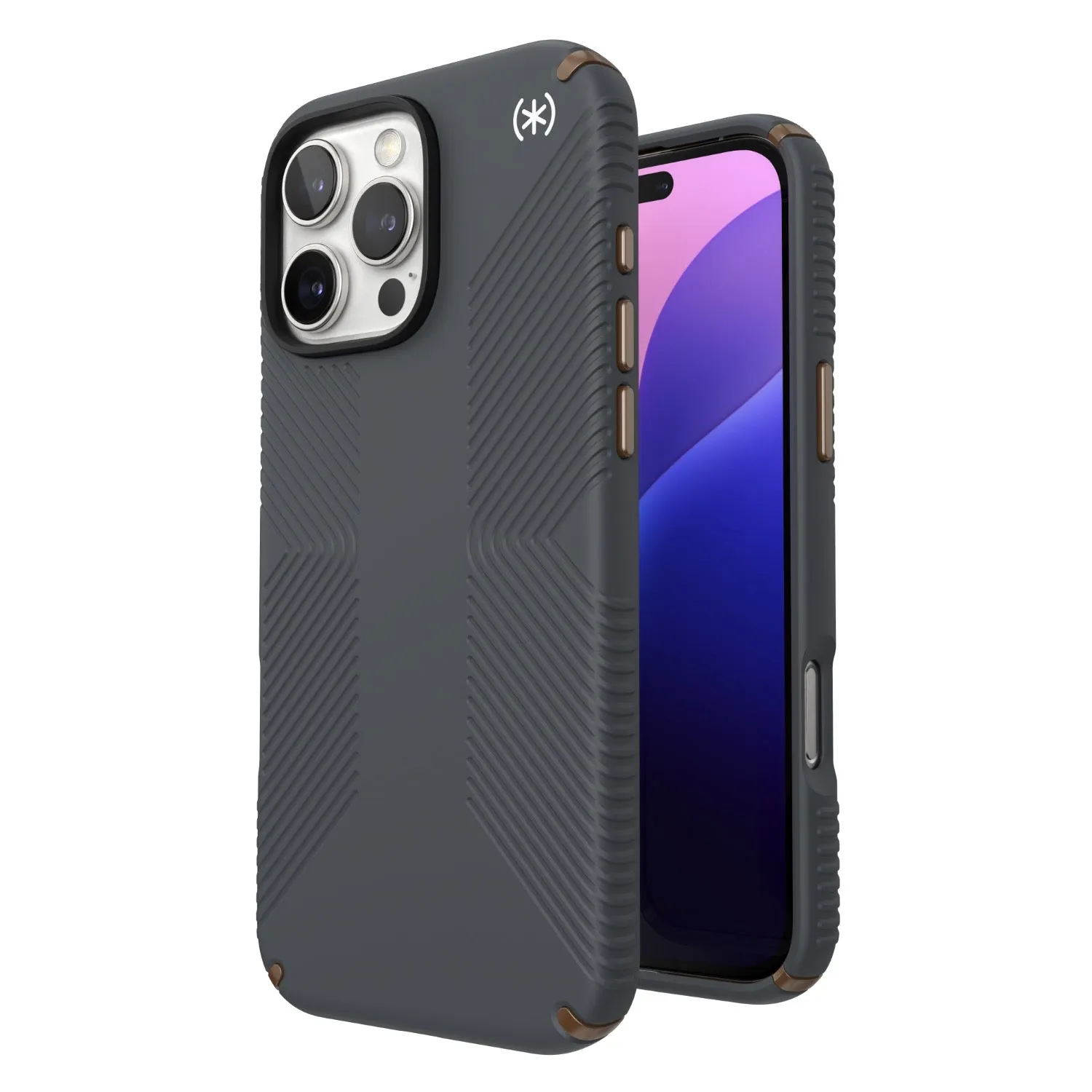 Speck Presidio2 Grip Case - Apple iPhone 16 Pro Max - Charcoal Grey & Cool Bronze (SPK150776-3212)