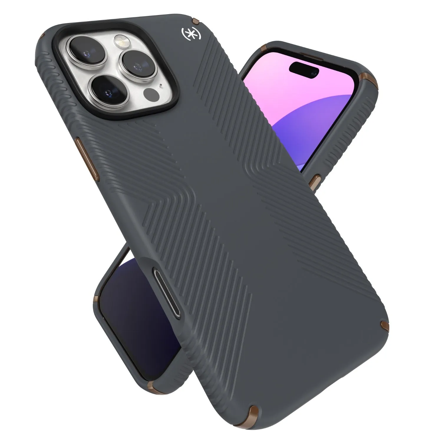 Speck Presidio2 Grip Case - Apple iPhone 16 Pro Max - Charcoal Grey & Cool Bronze (SPK150776-3212)