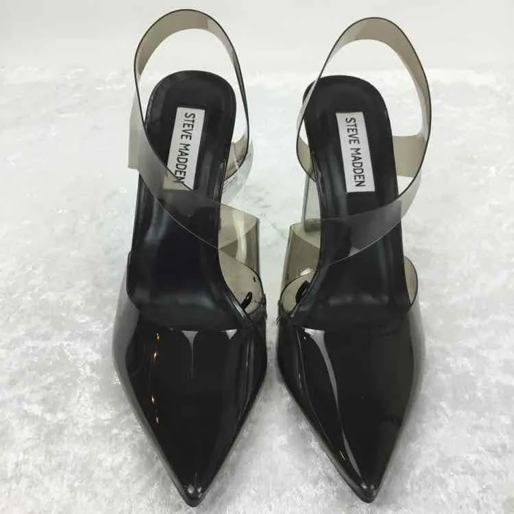 Steve Madden Women Size 7.5 Black Open Back Heels