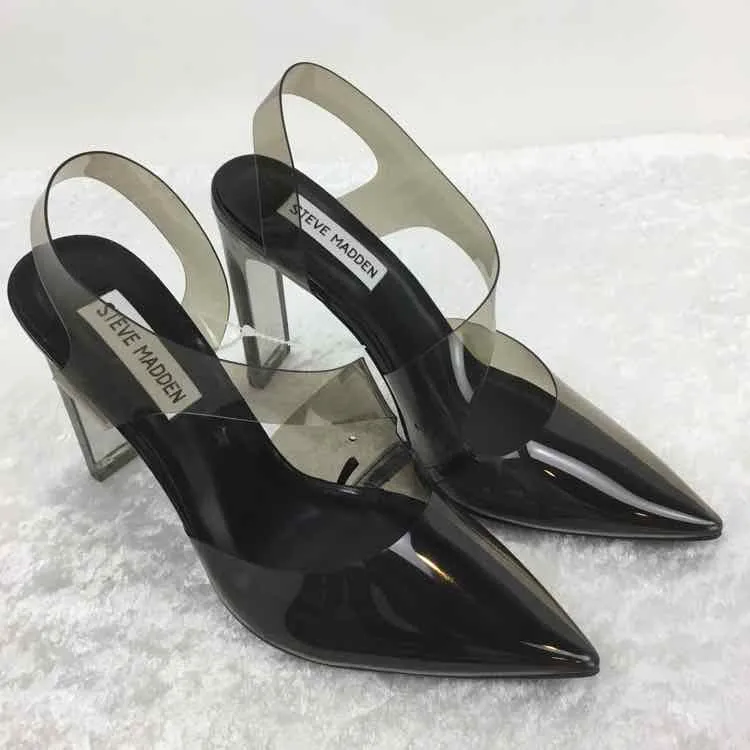 Steve Madden Women Size 7.5 Black Open Back Heels