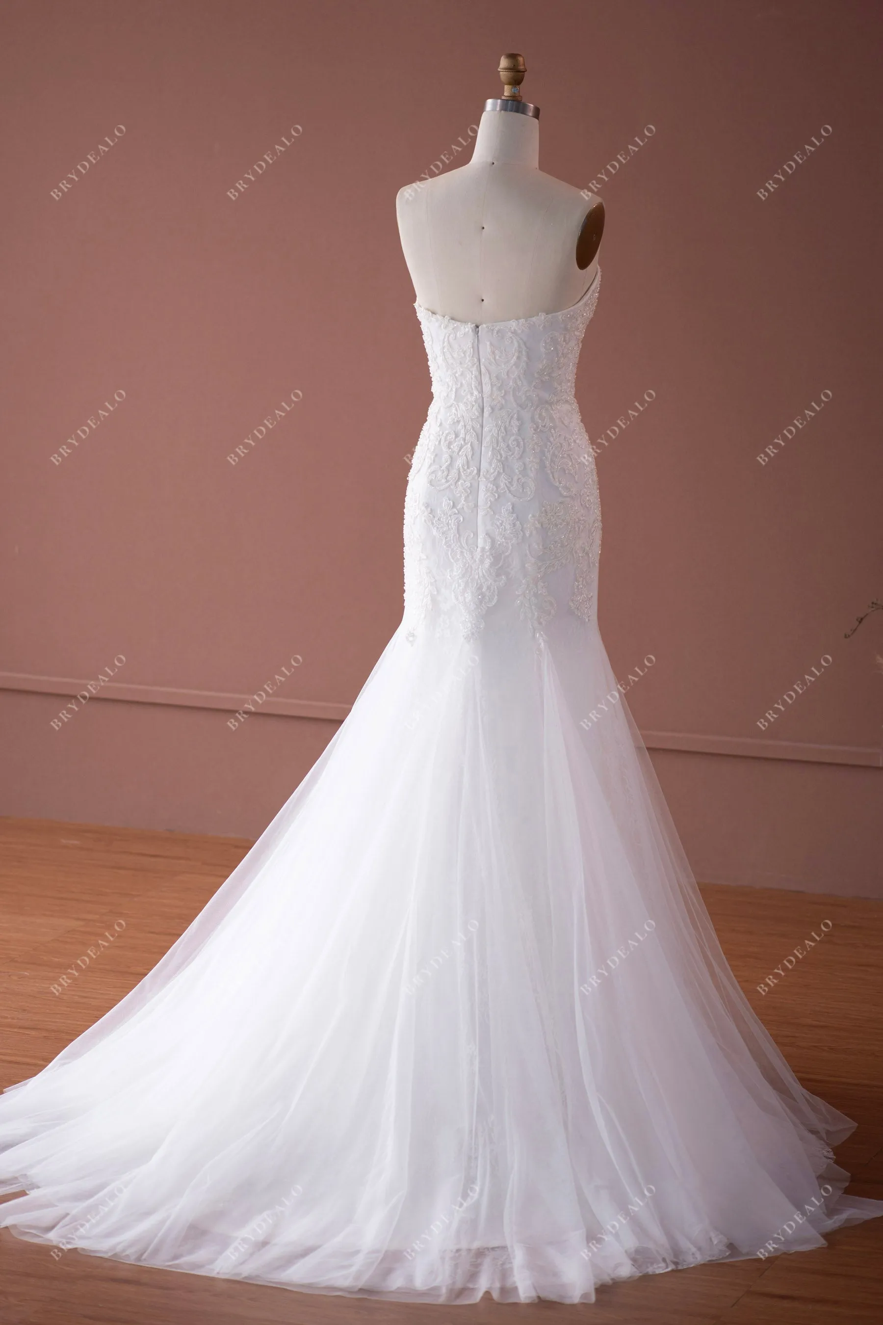 Strapless Sweetheart Designer Lace Mermaid Bridal Dress