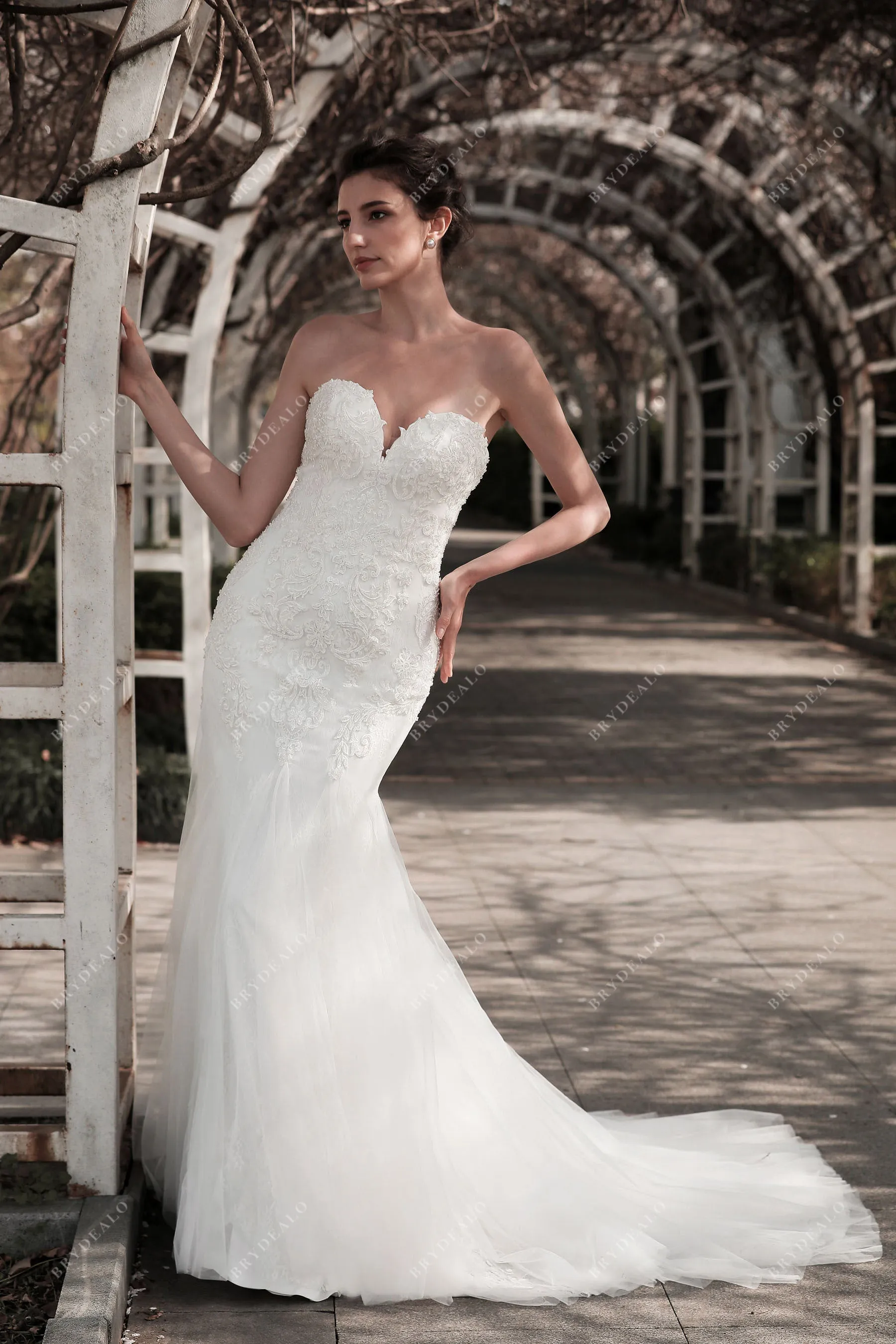 Strapless Sweetheart Designer Lace Mermaid Bridal Dress