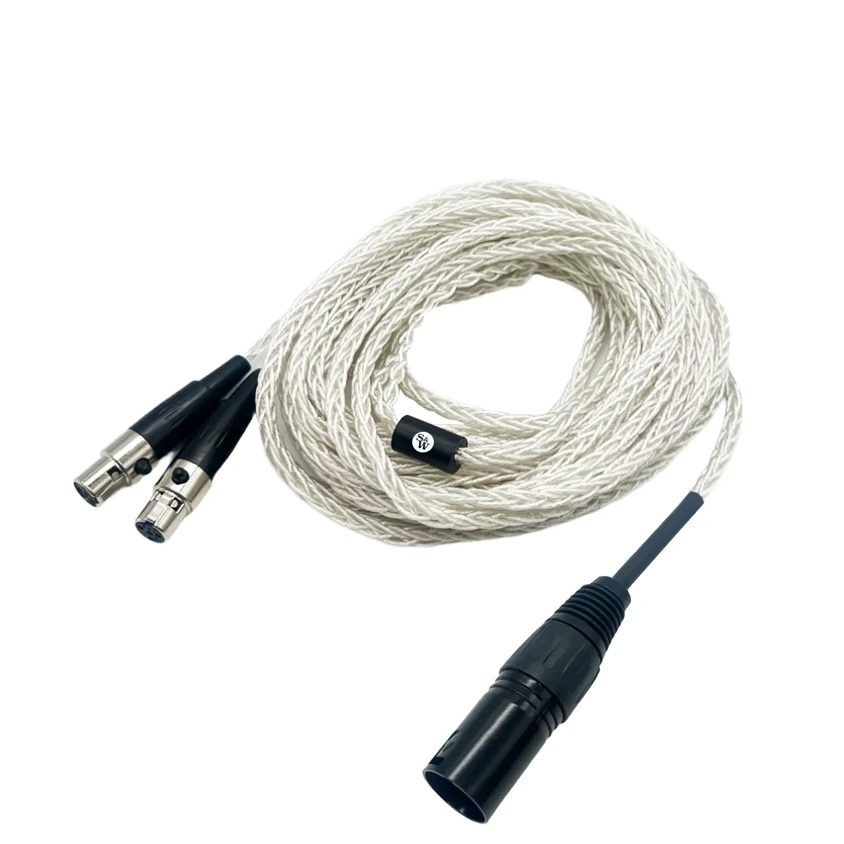 Strauss & Wagner Cannes Mini-XLR 4-pin XLR Balanced 8-core OFC Silver Headphone Cable