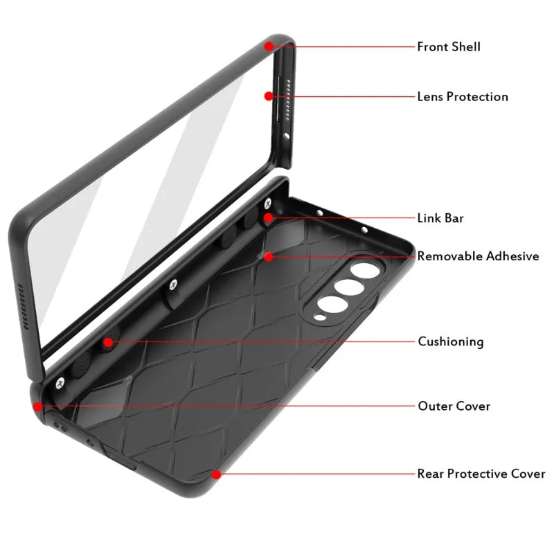 Suitcas Hinge Phone Case Front Screen Glass For Samsung Galaxy Z Fold 5 4