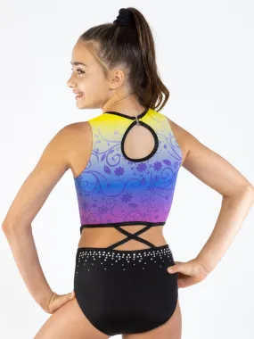 Swirl Cutout Leotard Purple Leotard