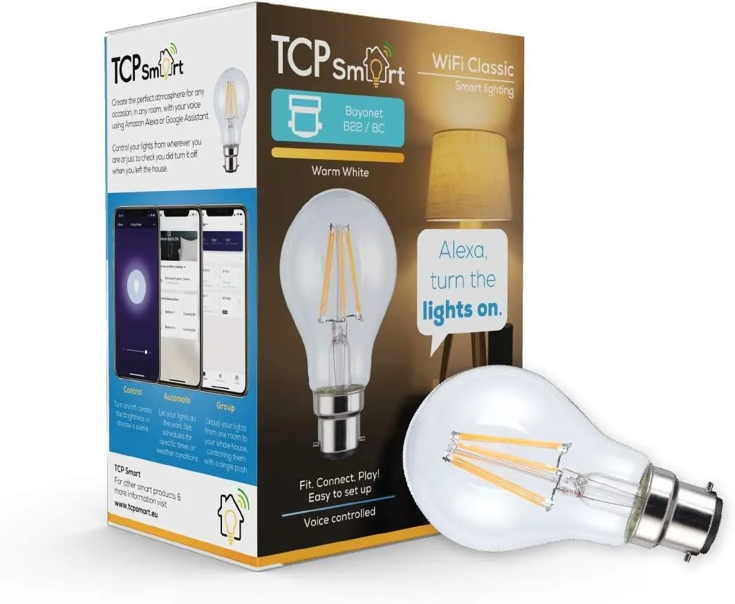 TCP Warm White B22/BC Bayonet Wifi Smart LED Bulb - FA60B2OWW2527