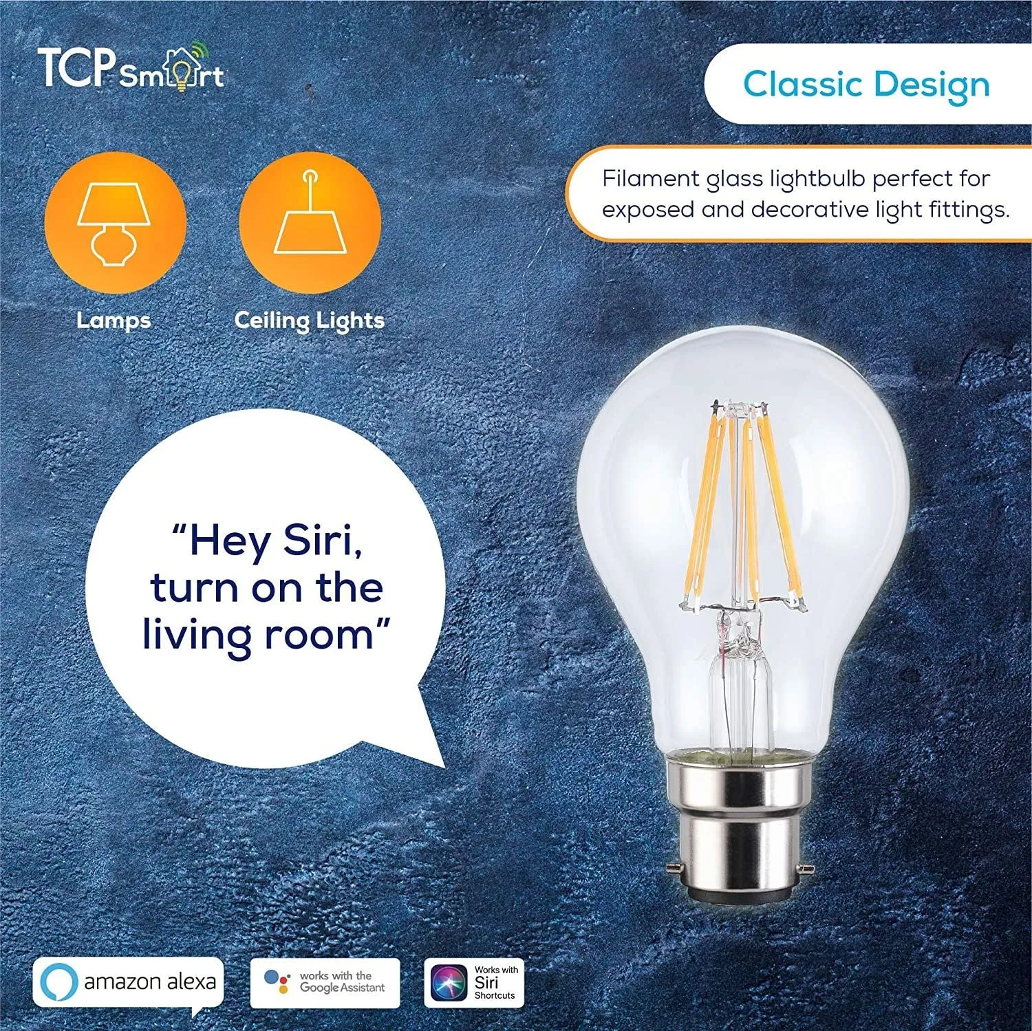 TCP Warm White B22/BC Bayonet Wifi Smart LED Bulb - FA60B2OWW2527